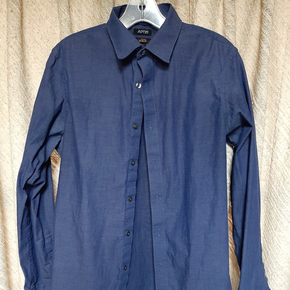 Mens Apt. 9 Apt 9 Stretch Slim Fit Button Down Dress Shirt - Small - Blue